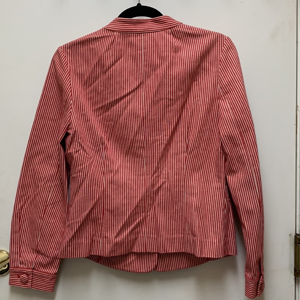 Tocca Orange Stripe Jacket Large Button In Size 6 - image 3